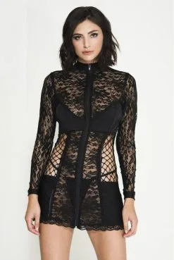 Robe Sexy ClubWear Zip Avant