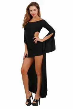 Robe Sexy Noir Asymétrique Spazm