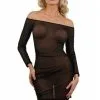 Robe Sexy Noire Micro Résille Transparente