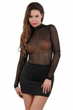 Robe Sexy Transparence Noire Et Argent