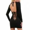 Robe Soirée ClubWear Dos Lacé Noir