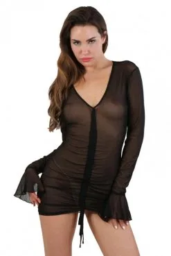 Robe Transparente Devant Réglable Noir