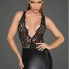 Robe Wetlook Et Dentelle Dos Nu Noir HandMade
