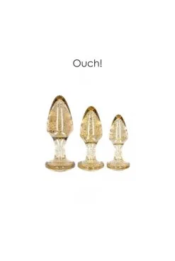 Set 3 Plugs Anal Pailletés Dorés Acrylique Ouch!