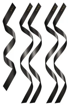 Set 5 Bandeaux Satinés Noirs Chevilles Poignets Yeux