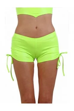 Short Fetish Wetlook Jaune Néon Réglable