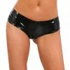 Shorty Fetish Vinyle Ouvert Zip Noir