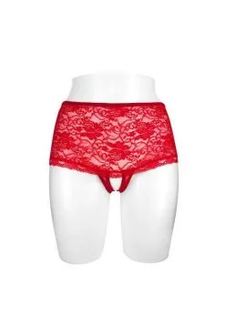 Shorty Sexe Ouvert Rouge Cynthia