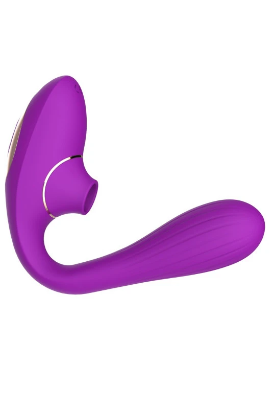 Stimulateur Clitoris Succion Et Vibro Point G 2 En 1 Flexible Violet – Image 3