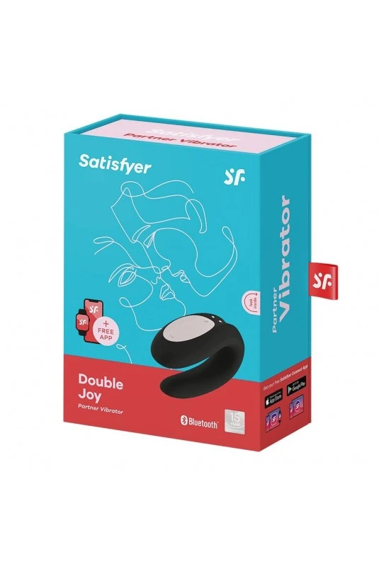 Stimulateur Noir Connecté Double Joy Satisfyer – Image 4