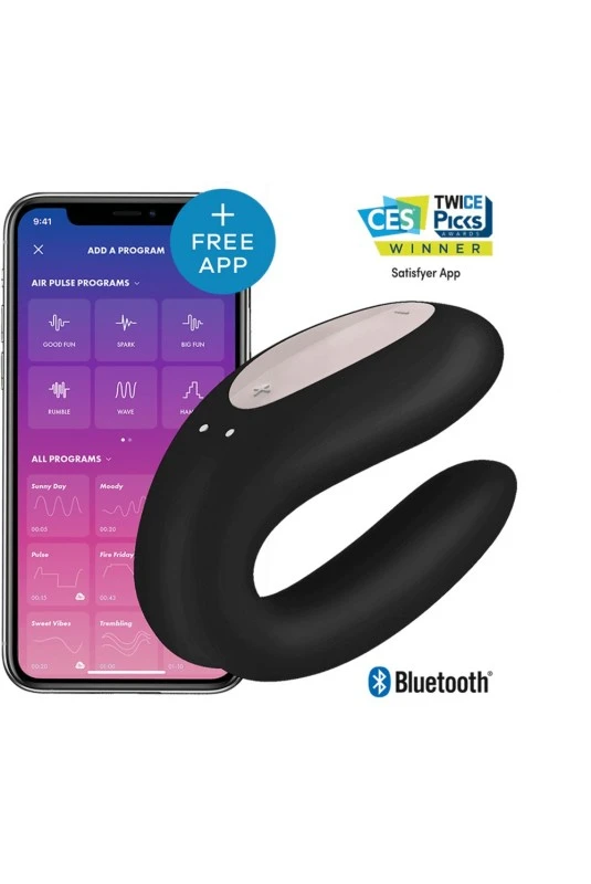 Stimulateur Noir Connecté Double Joy Satisfyer