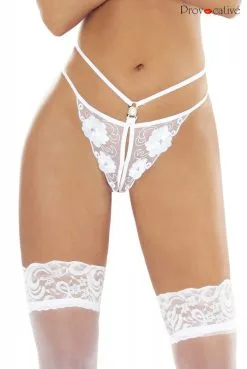 String Blanc Ouvert Bijou Perle Praga