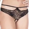 String Coquin Ouvert Dentelle Noir