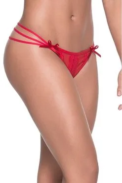 String Rouge Triple Lanières