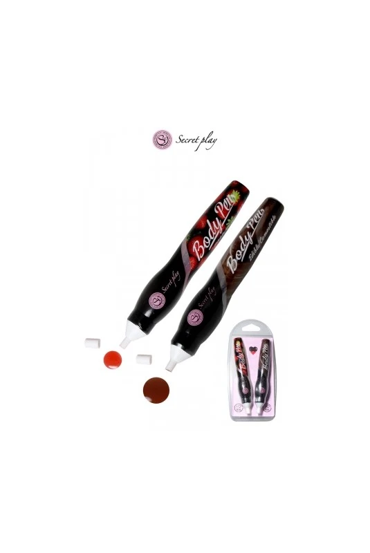 Stylos Comestibles Fraise Et Chocolat X2
