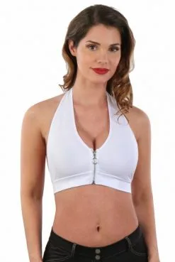 Top Blanc WetLook Zip Fetish