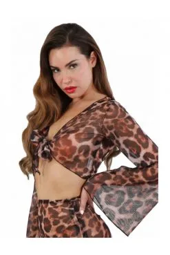 Top Voile Léopard Réglable