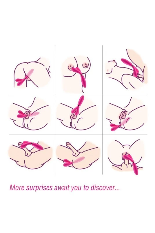 Vibro Couple Wand Y Avec 3 Moteurs Rose – Image 2