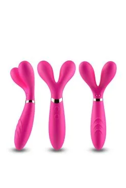 Vibro Couple Wand Y Avec 3 Moteurs Rose