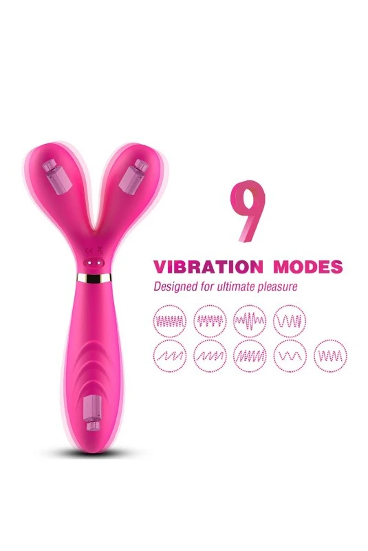 Vibro Couple Wand Y Avec 3 Moteurs Rose – Image 4