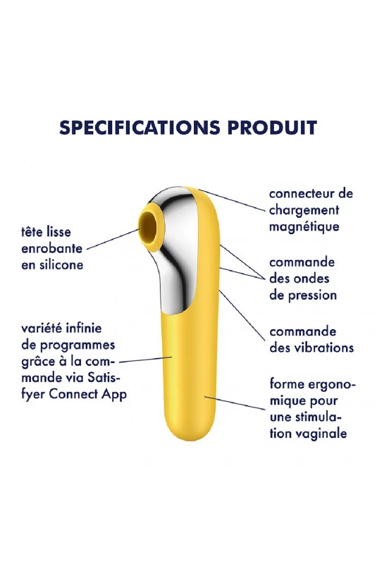 Vibro Et Stimulateur Clitoris Jaune Dual Love Satisfyer – Image 2