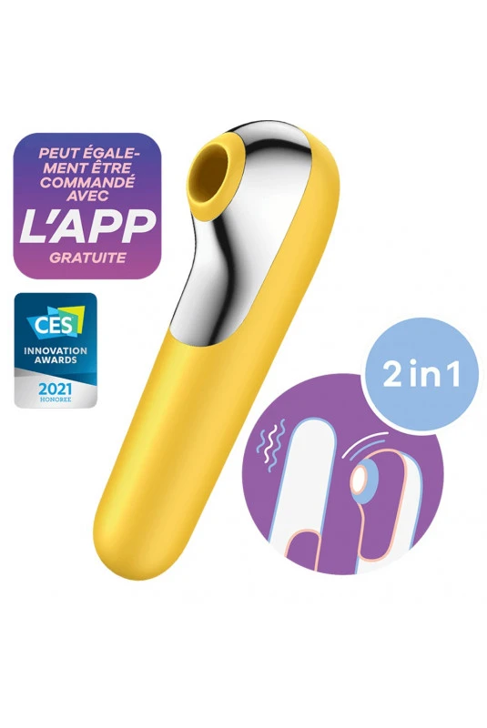 Vibro Et Stimulateur Clitoris Jaune Dual Love Satisfyer