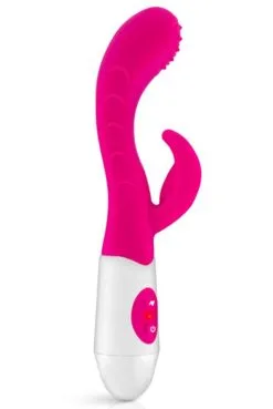 Vibro Rabbit Courbé Stries Et Picots